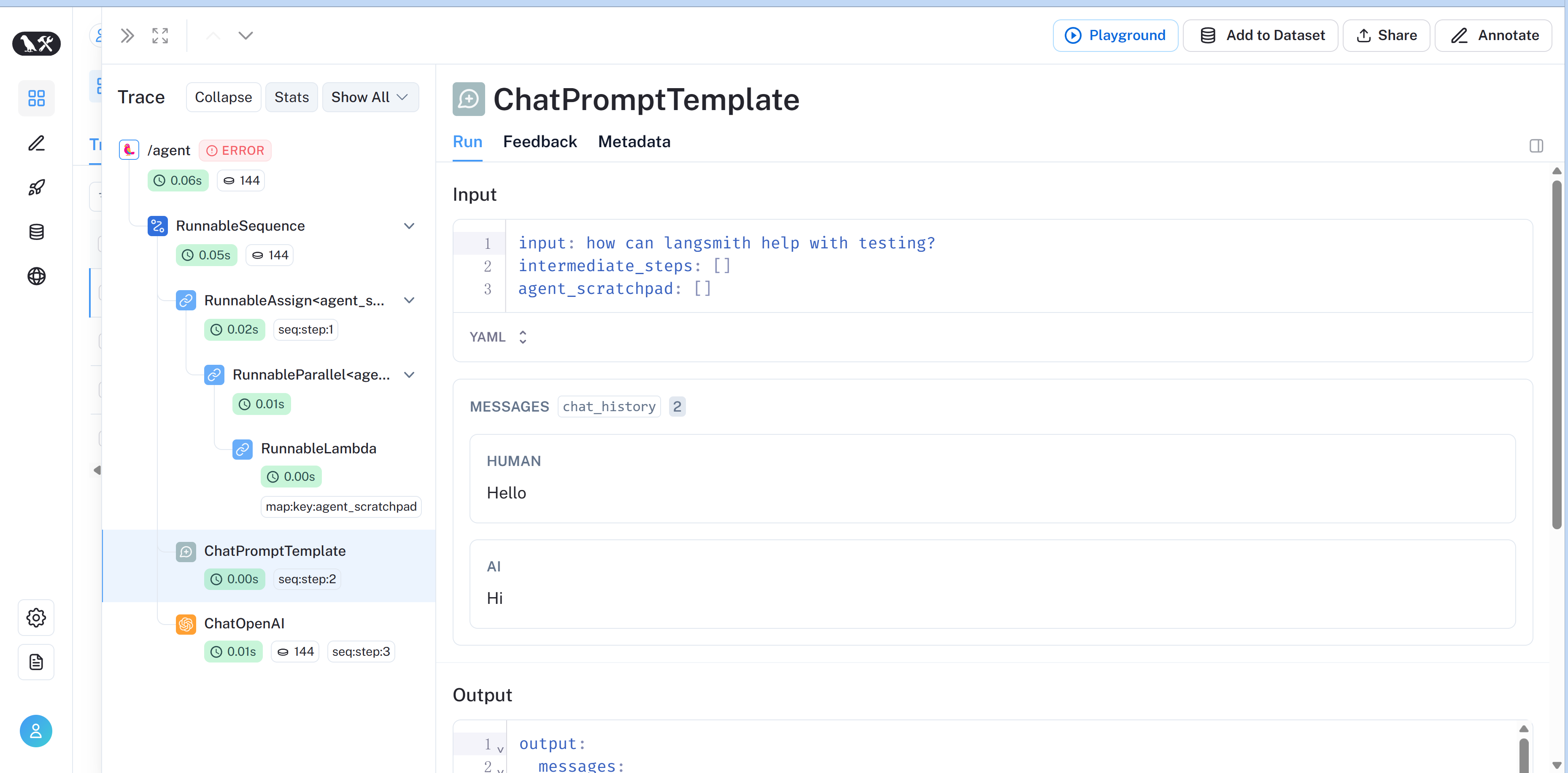  LangServe ChatOpenAI chat history Human AI Message Base 